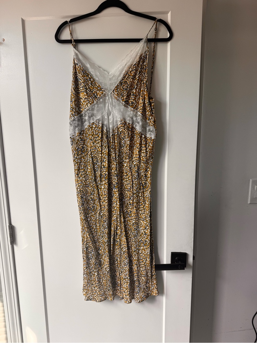 Anthropologie Satin Floral Slip Dress